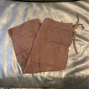 Unique Spectrum Brown Utility Drawstring Capris